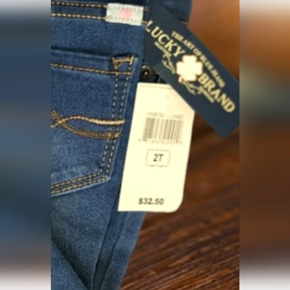 Toddler  Designer Lucky Brand Blue Jeans NWT Girls 2T